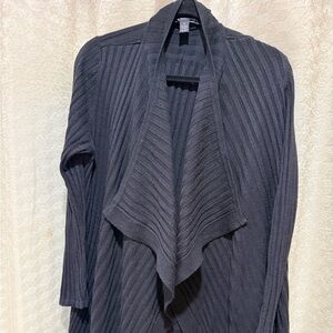 INC International Concepts Charcoal Ribbed Cardigan